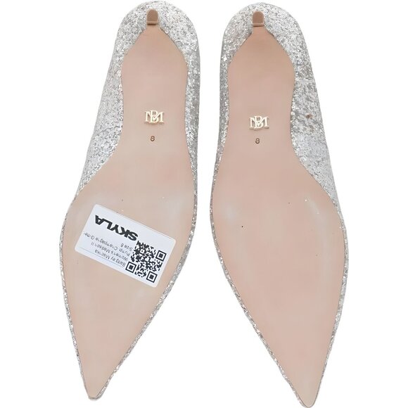 Badgley Mischka Women's Madison II Pump, Glitter Champagne Size 8 - Picture 6 of 6